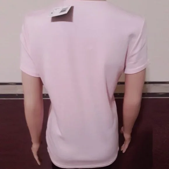 BASIC EDITIONS SOFT PINK SHORT SLEEVE SLIP OVER TOP SIZE S NWT - Picture 3 of 4